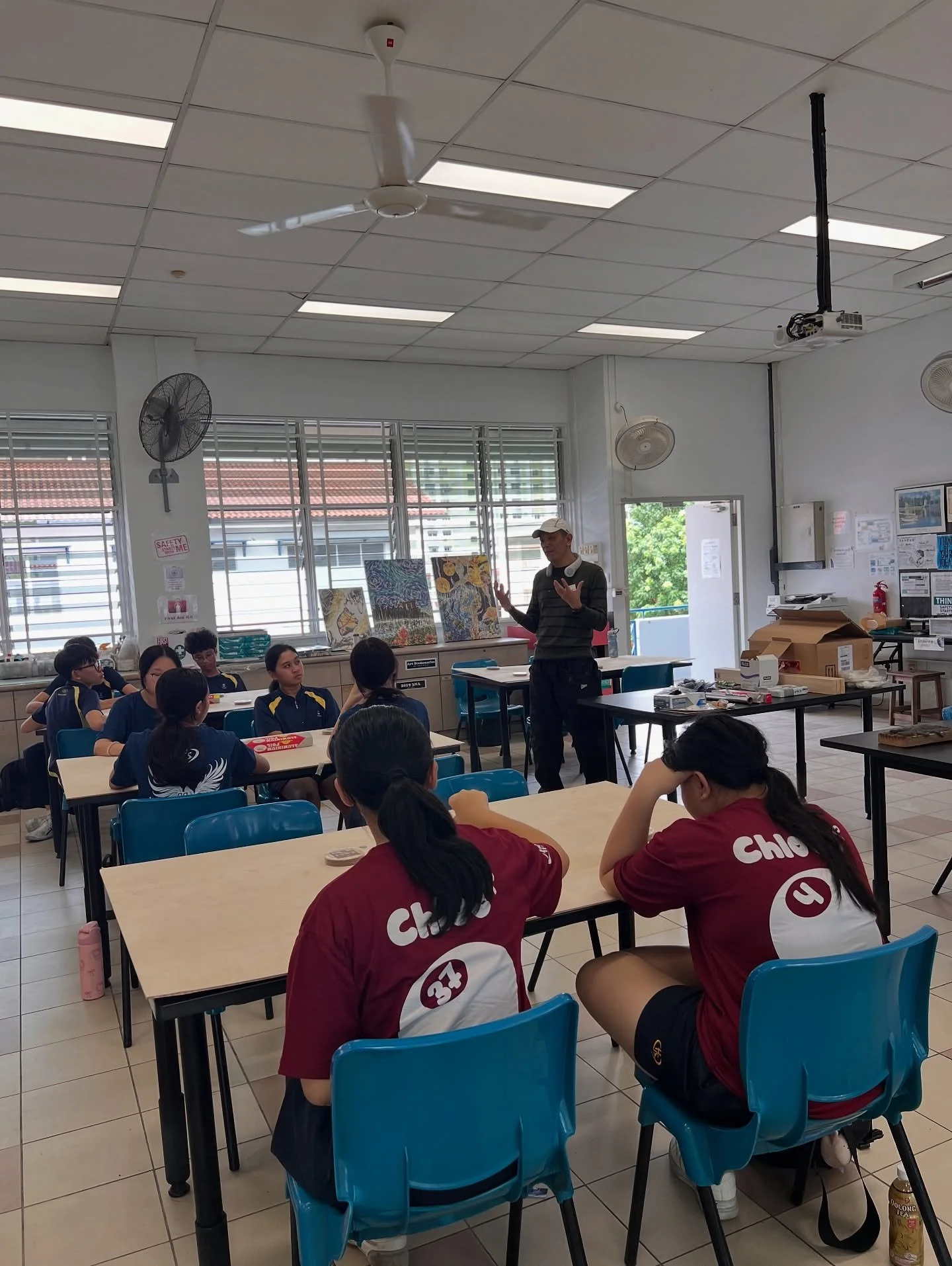 Art class for another group of Sec 3 students #clay #wood