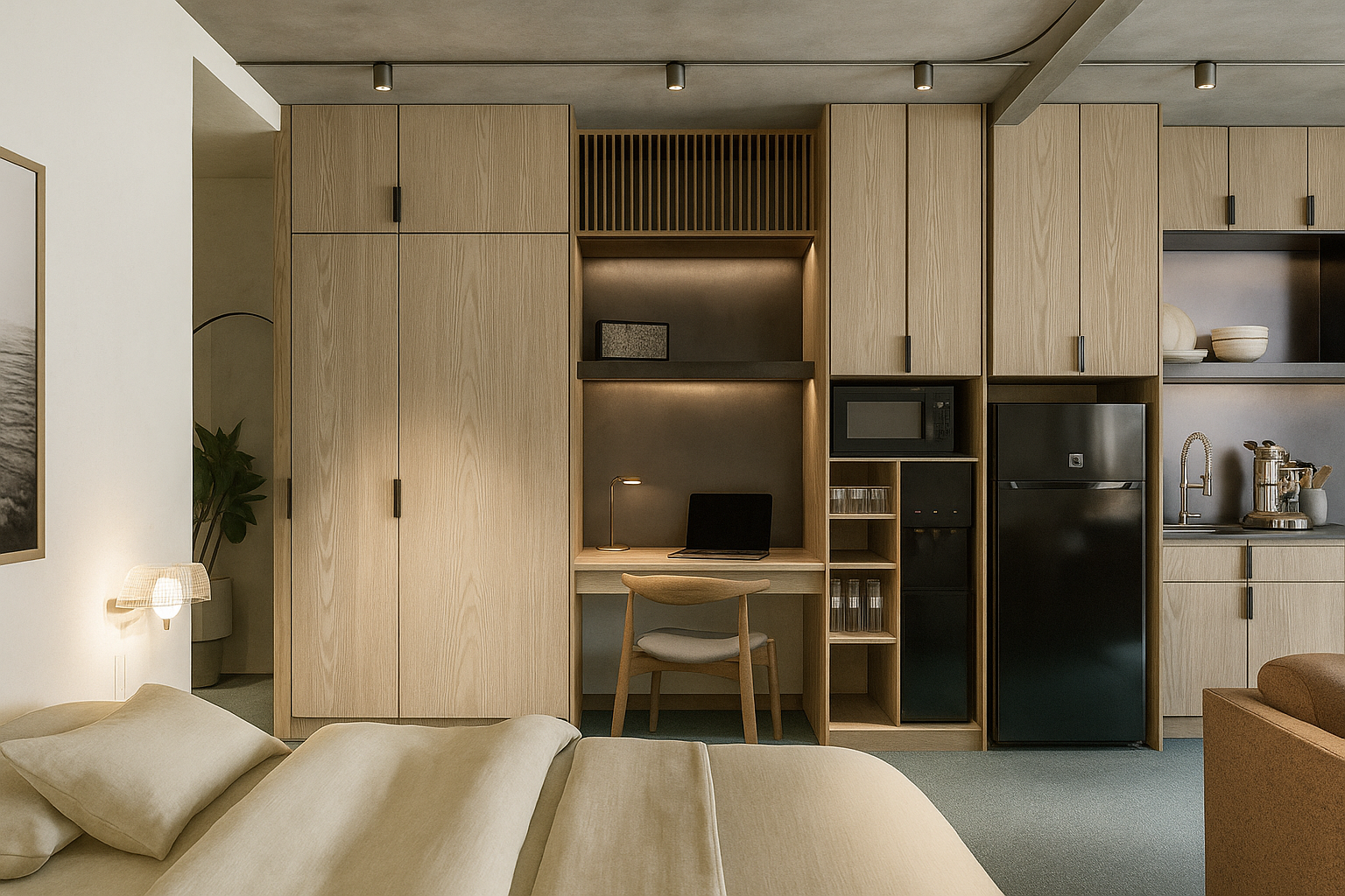 Unit B - Bedroom and Desk.png