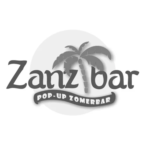 Logo for Zanz bar, a pop-up zom bar, featuring a palm tree.