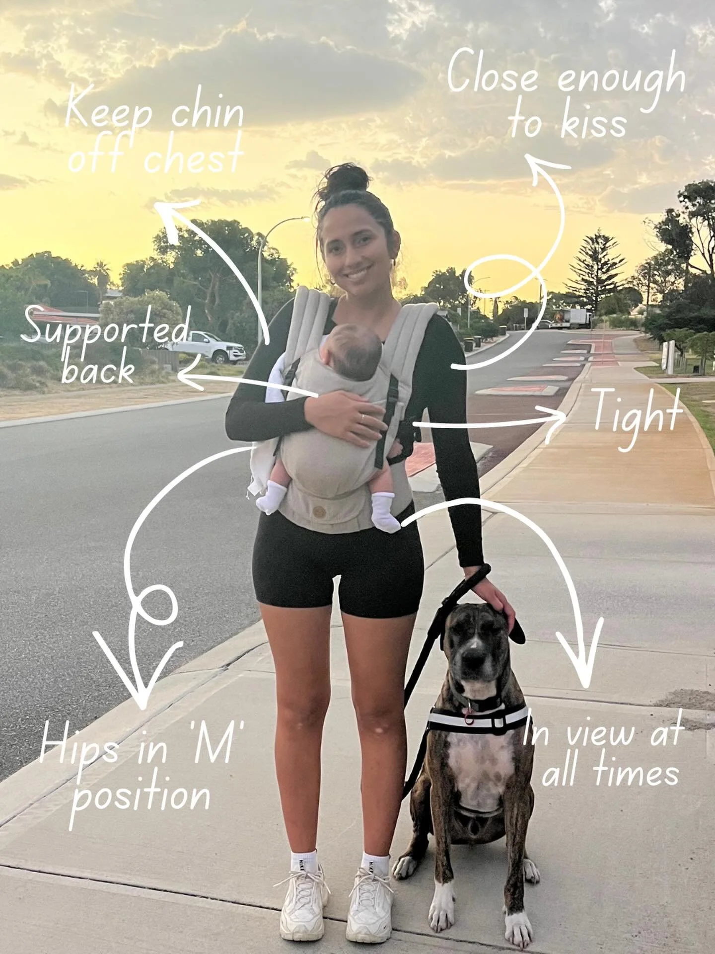 Hey babywearing mamas and dads! 

Babywearing can be such a beautiful way to keep your baby close while freeing up your hands but it&rsquo;s important to be conscious of safety and comfort for both you and bub. 

A simple way to check your setup is u