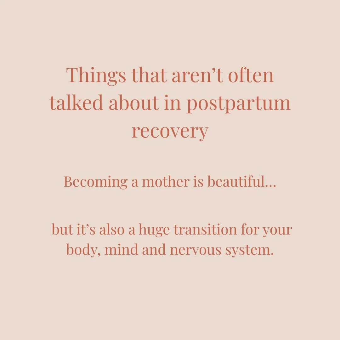 There is always a lot of focus on pregnancy and birth and then once bub arrives it shifts to the baby. There is very little honest talk on postpartum recovery. 

Your body is healing. 
Your nervous system is adapting on broken sleep. 
Your identity i