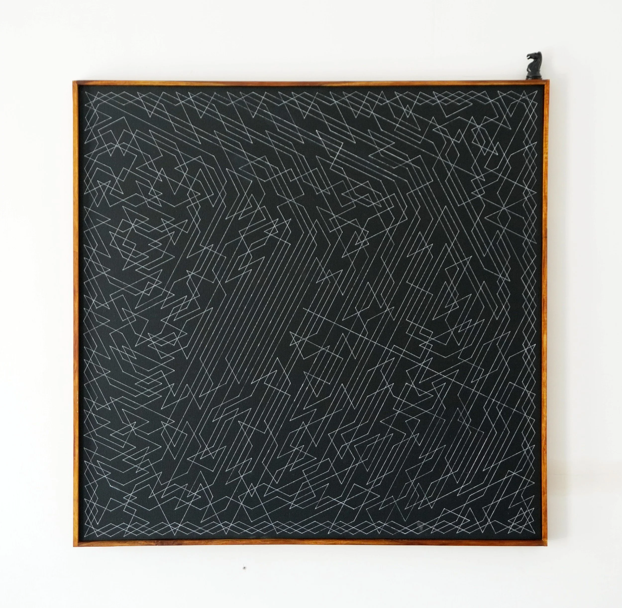 Knights Tour - 1296 - 1. Ink on Canvas. 36" x 36". 2025.