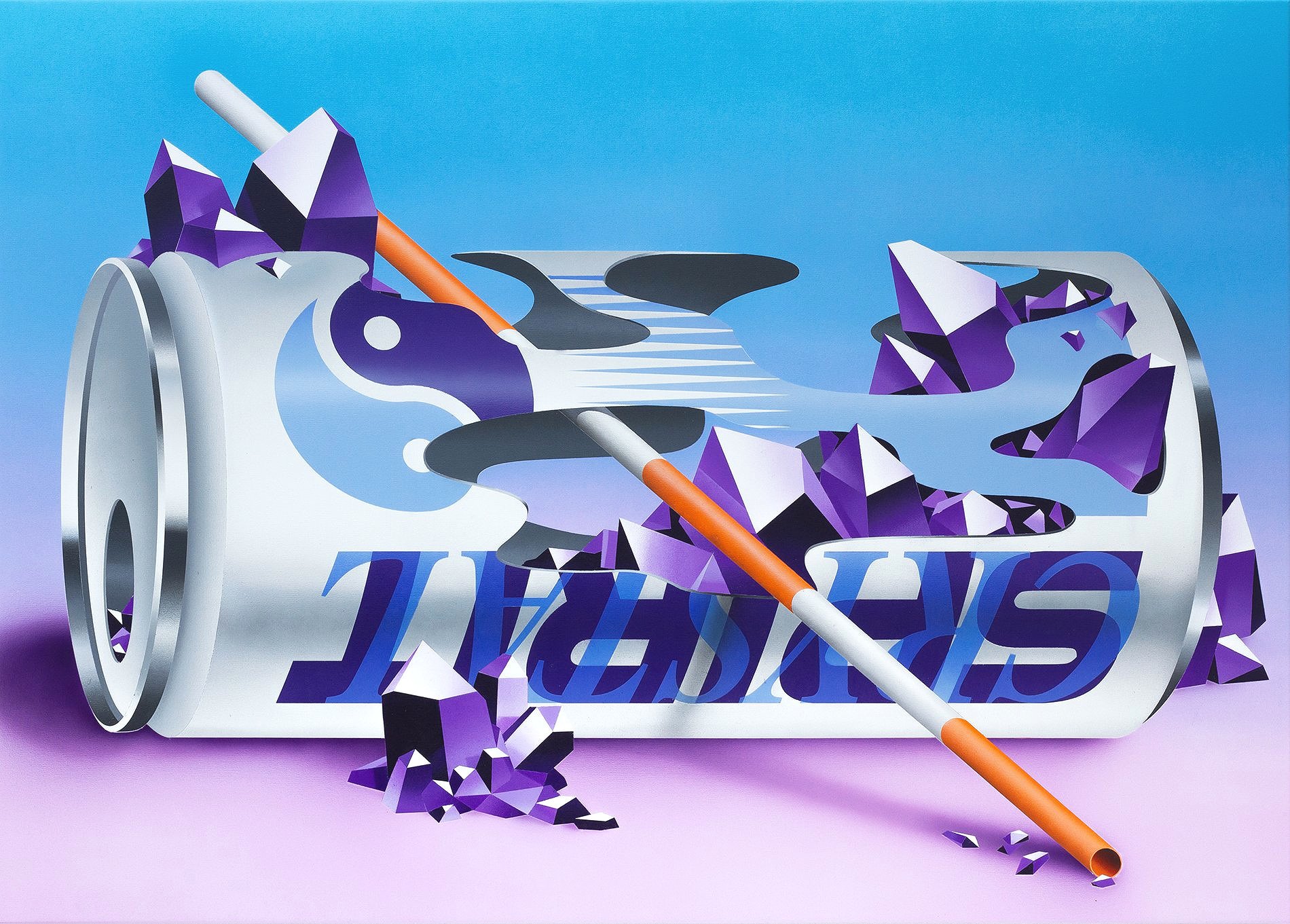Lost Object 05 – Crystal Spirit, 2022. Spray paint on Canvas – 140 x 100 cm / 55 x 39 in.