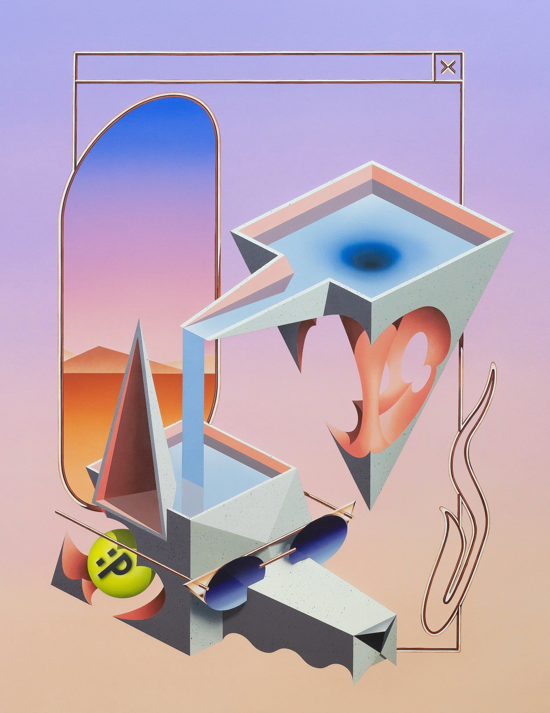 Self Care, 2022. Spray paint and acrylics on canvas – 100 x 130 / cm 39 x 51 in.