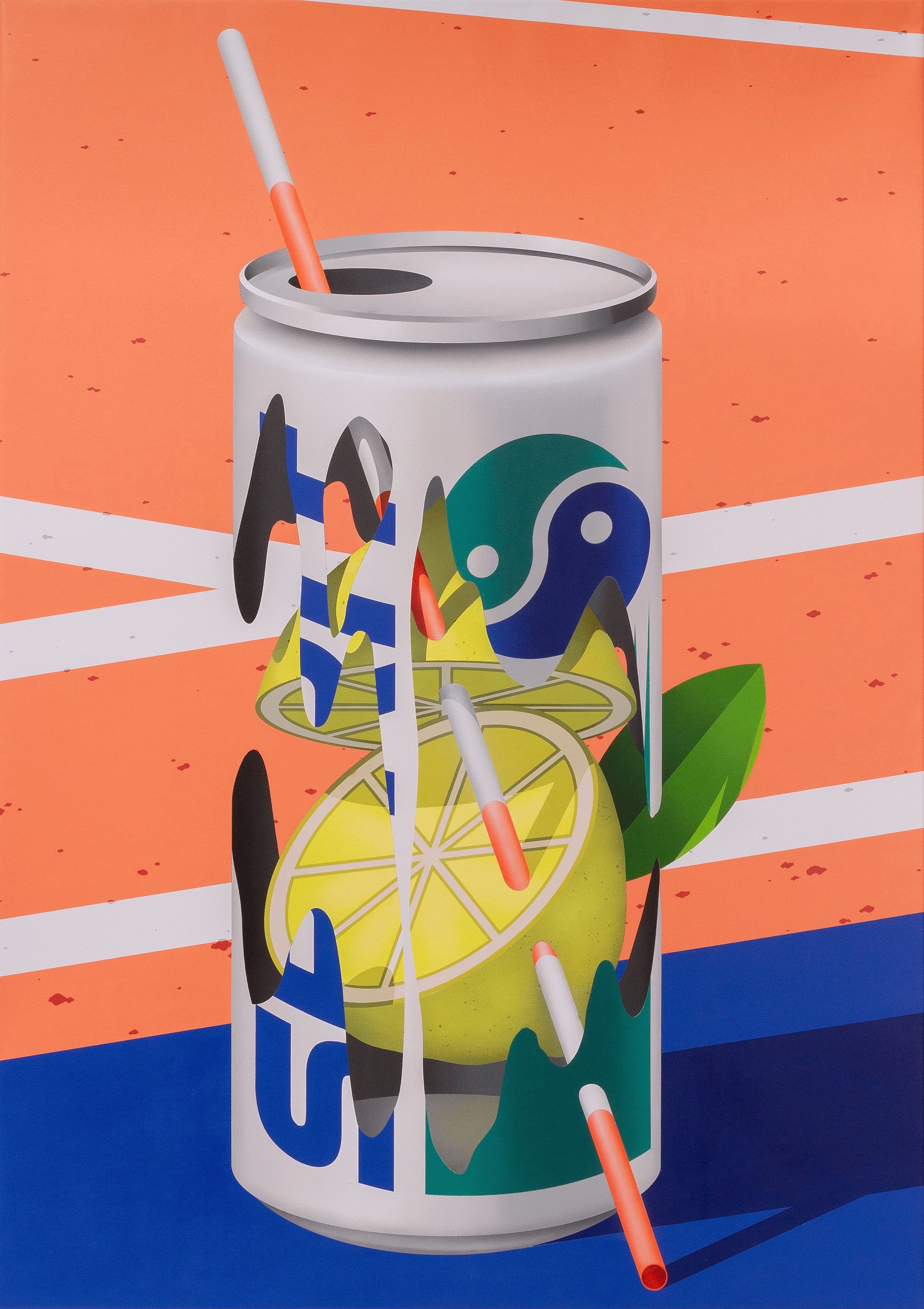 Lost Object 01 – Sense Of Lemon, 2022. Spray paint and acrylics on canvas – 120 x 170 / 47 x 67 in.