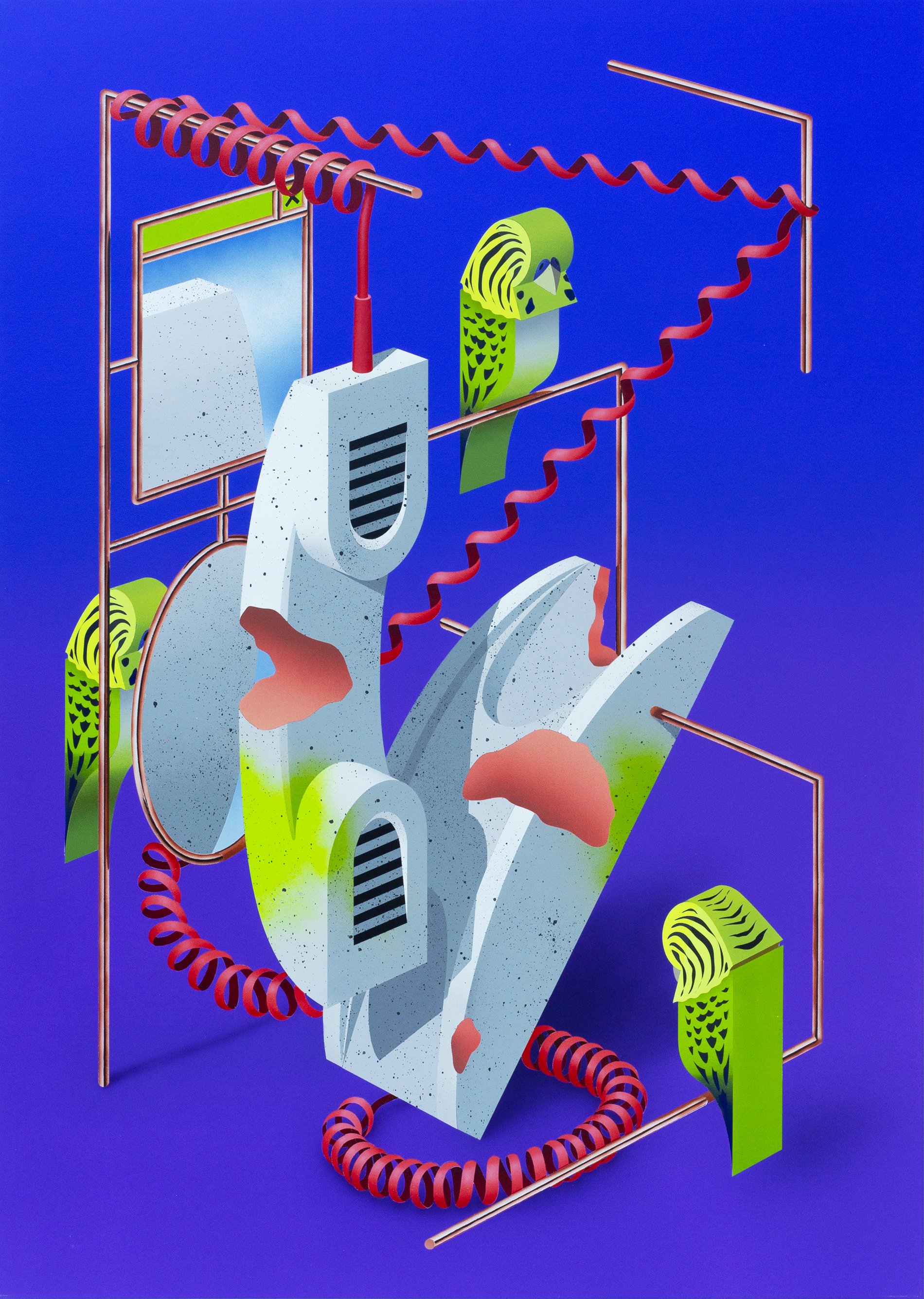 Standleitung, 2022. Spray paint on canvas – 100 x 140 cm / 39 x 55 in.