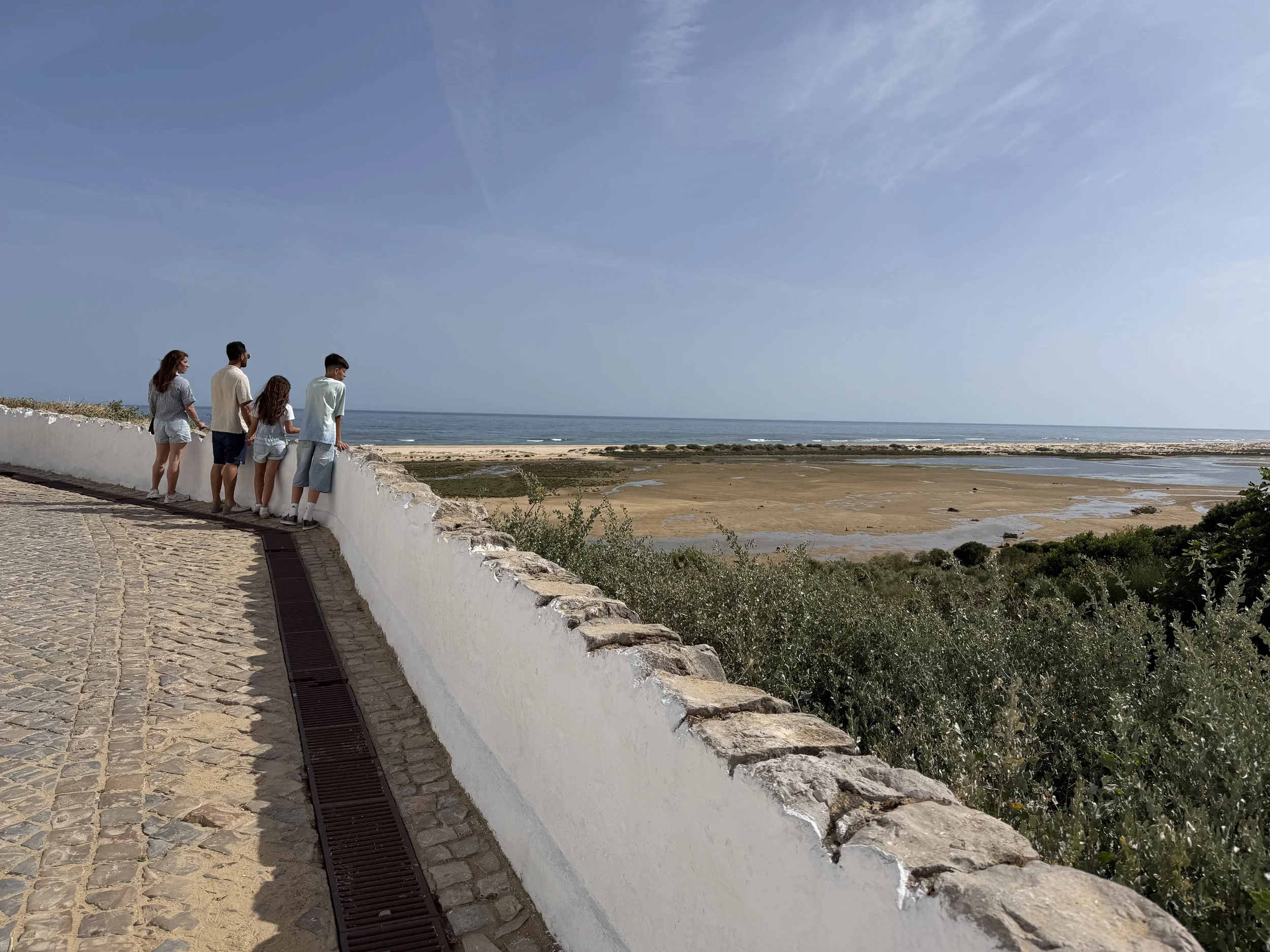 Family of four visiting Cacela Velha