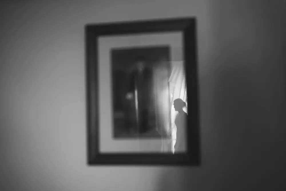 Artistic wedding photo reflection Brisbane