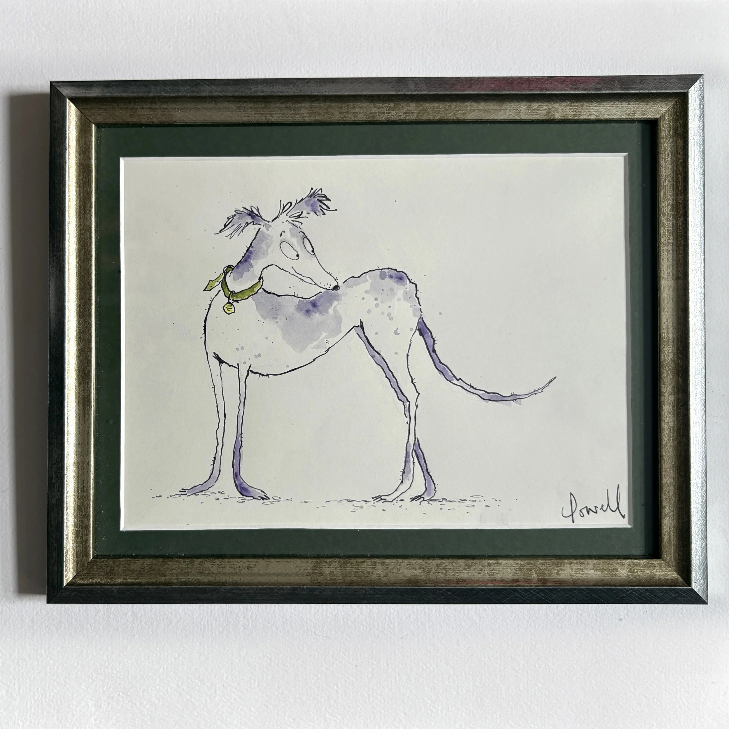 Tall Dog Framed Original