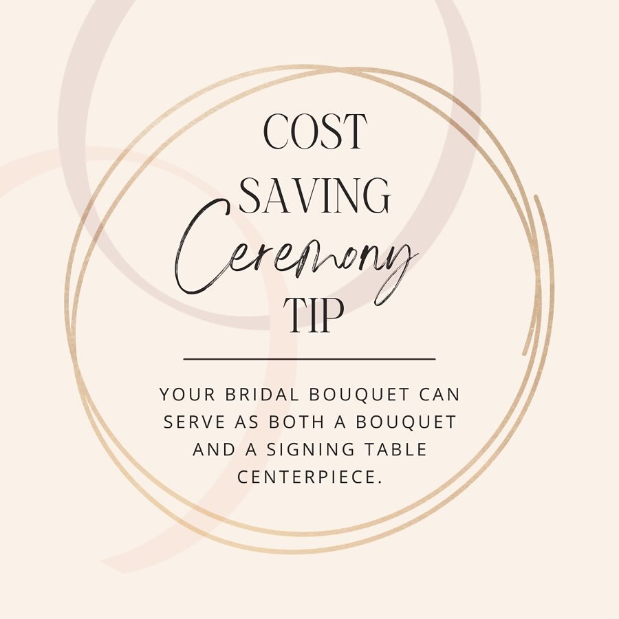 💡 Want to know how you can save 💵 on your wedding flowers? 💐 

Use your gorgeous bridal bouquet as the centrepiece for your signing table. This simple trick not only showcases your beautiful selection of florals at the exact moment you got legally