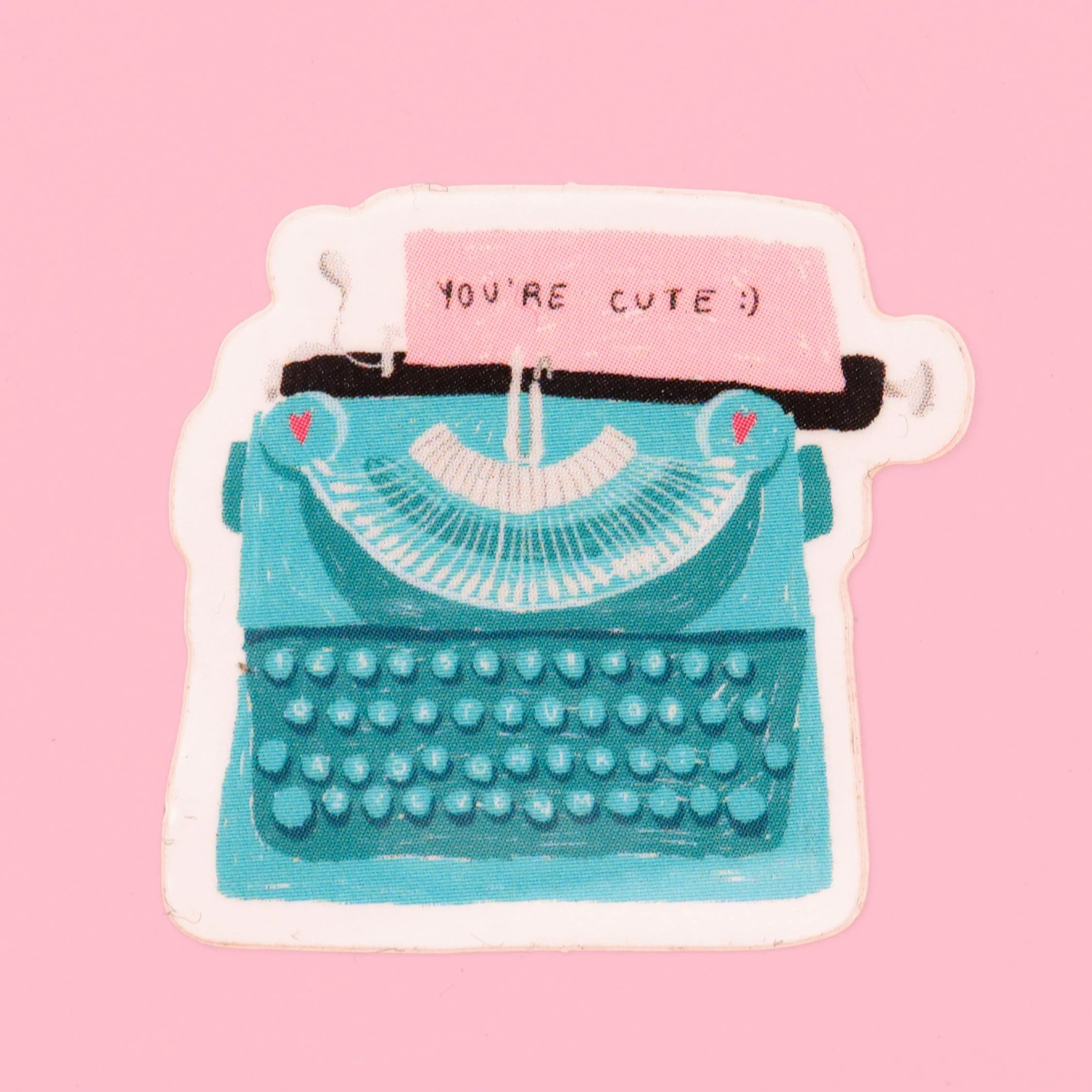 You're Cute Vintage Typewriter Sticker