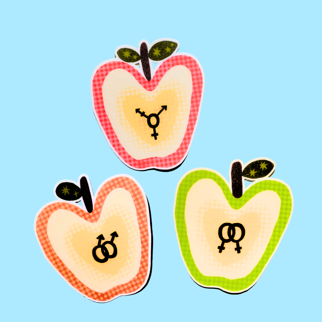 Queer to the Core Apple Stickers