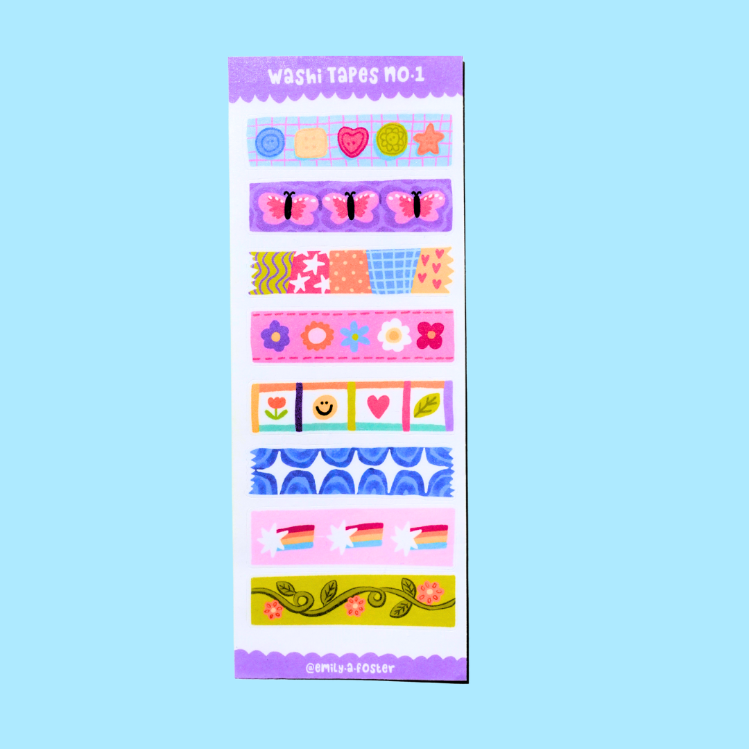 Washi Tape Journaling Sticker Sheet