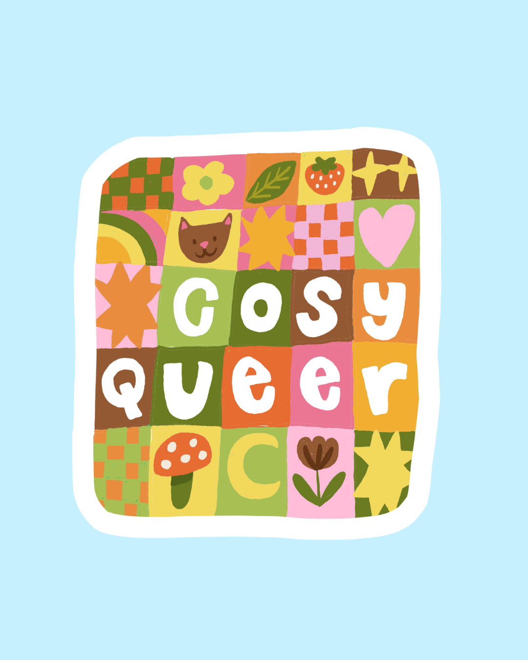 Cosy Queer Patchwork Sticker