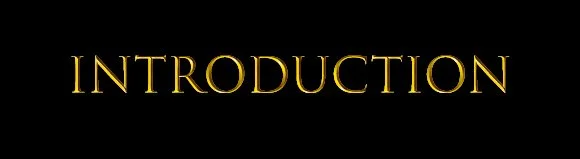 Texte en or sur fond noir : 'INTRODUCTION'