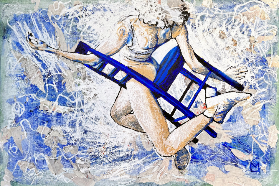 A Chairy Tale, 2024 
150 × 100 cm 
Acrylic and oil pastel on canvas