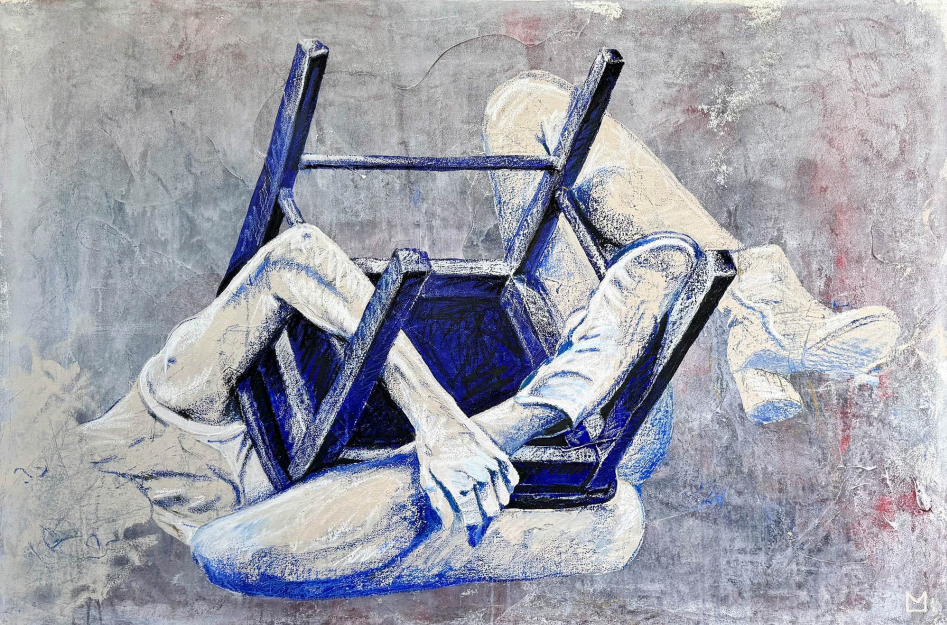 Opportunism, 2024 
150 × 100 cm 
Acrylic and oil pastel on canvas