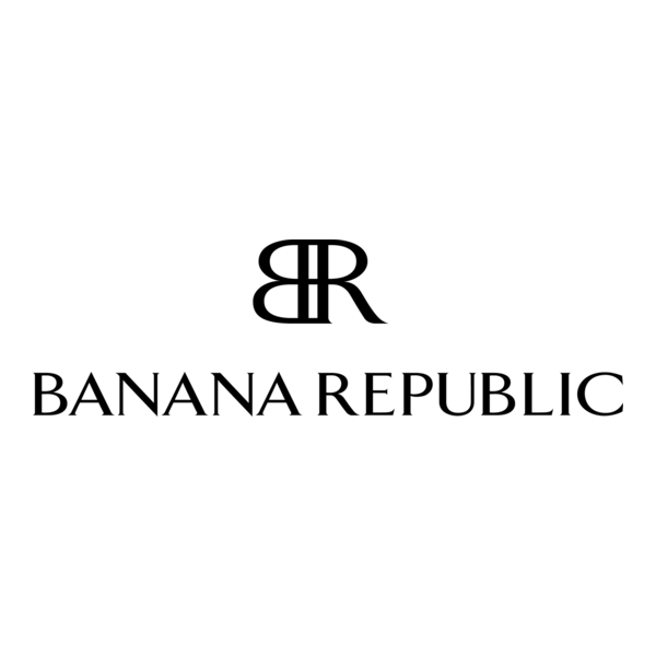 Black and white logo with overlapping 'B' and 'R' initials above the text 'Banana Republic'.
