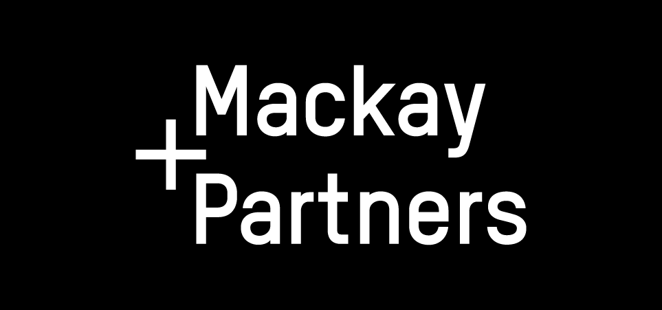 Black background with white text that reads 'Mackay + Partners'