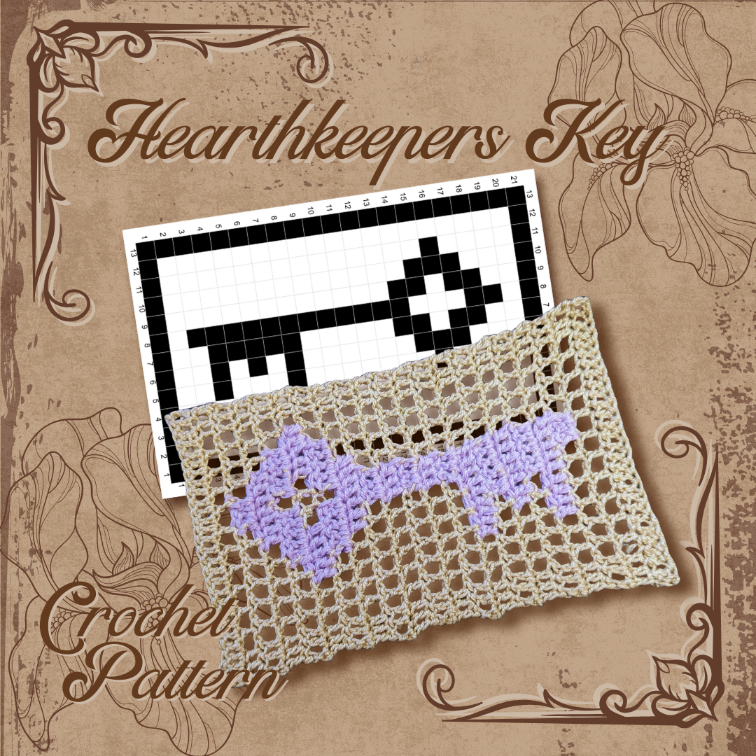 Hearth Keeper's Key Bookmark | Fillet Crochet Pattern PDF
