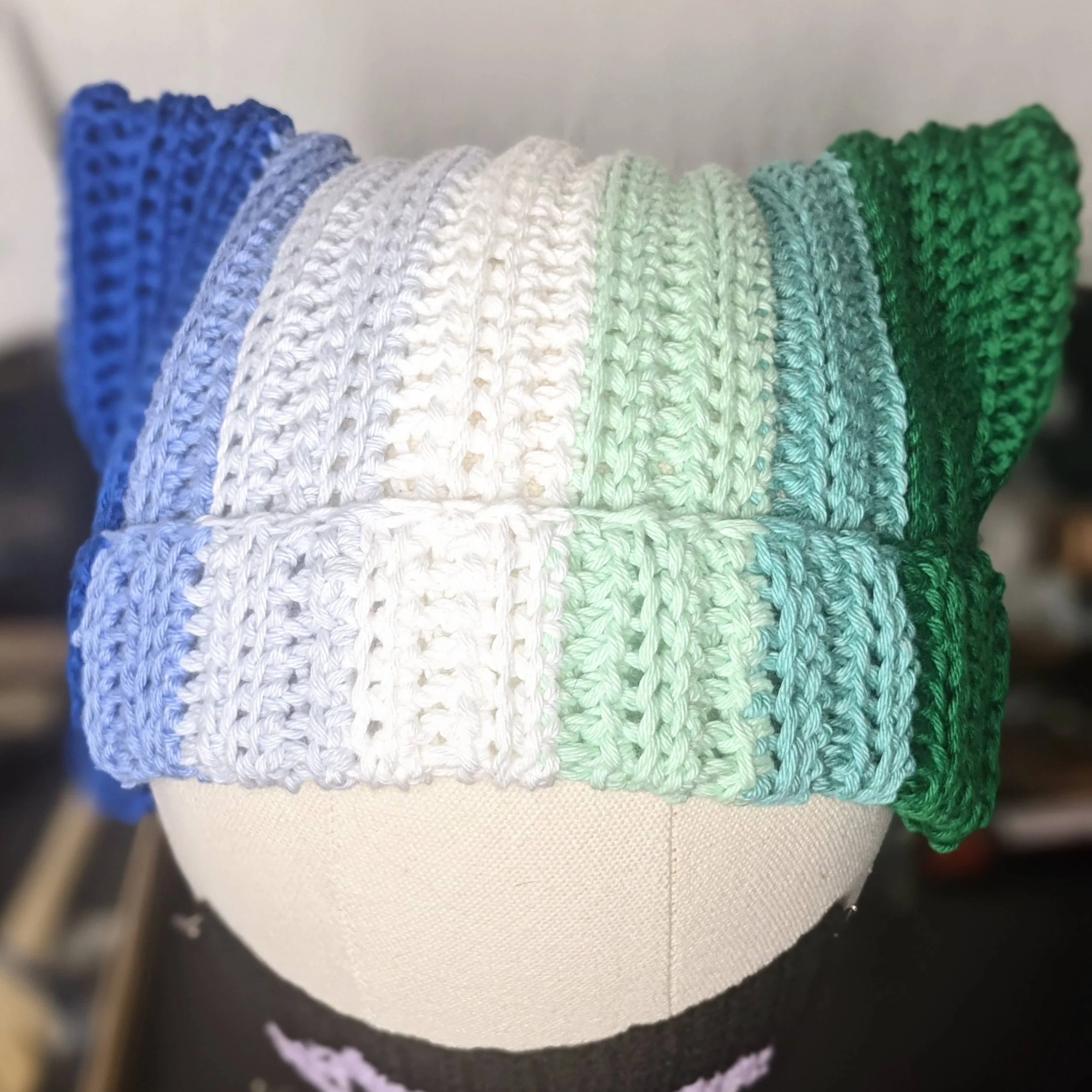 Cotton Crochet Cat Ear Beanies | Pride Edition