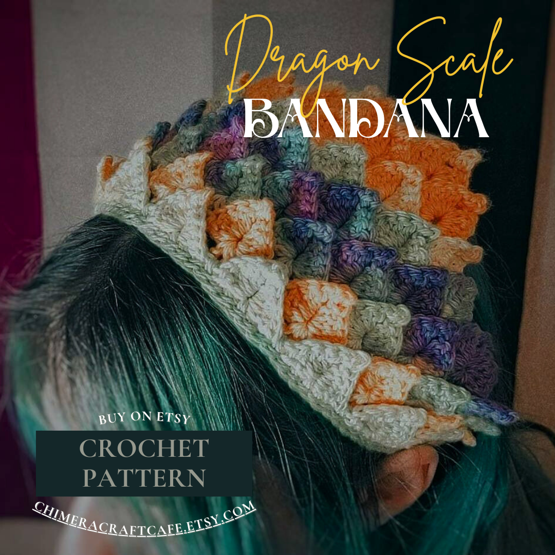 Dragon scale Bandana Crochet Pattern | Intermediate Level PDF