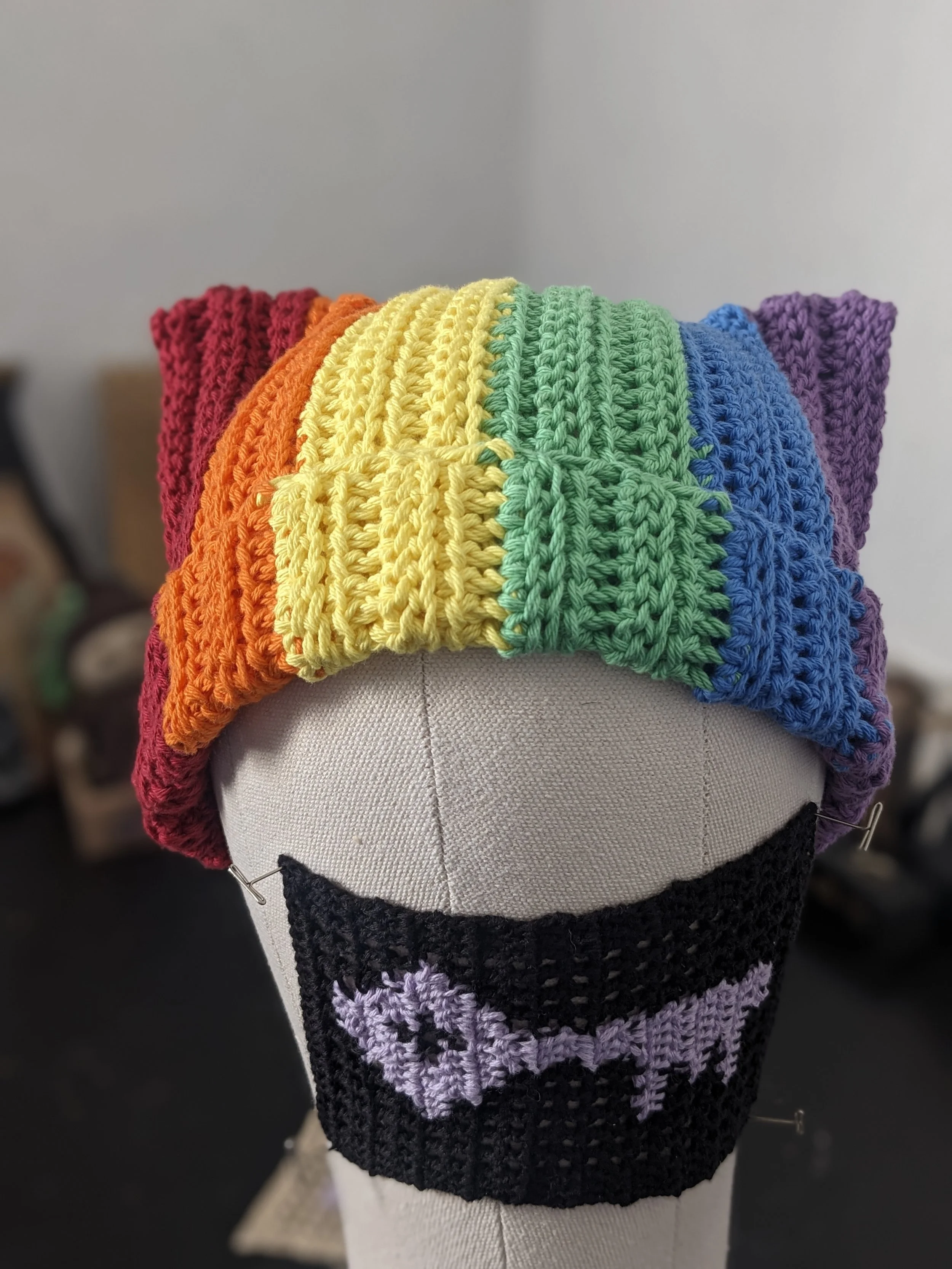 Cotton Crochet Cat Ear Beanies | Pride Edition