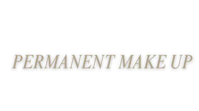 Text reading 'PERMANENT MAKE UP' on a black background.