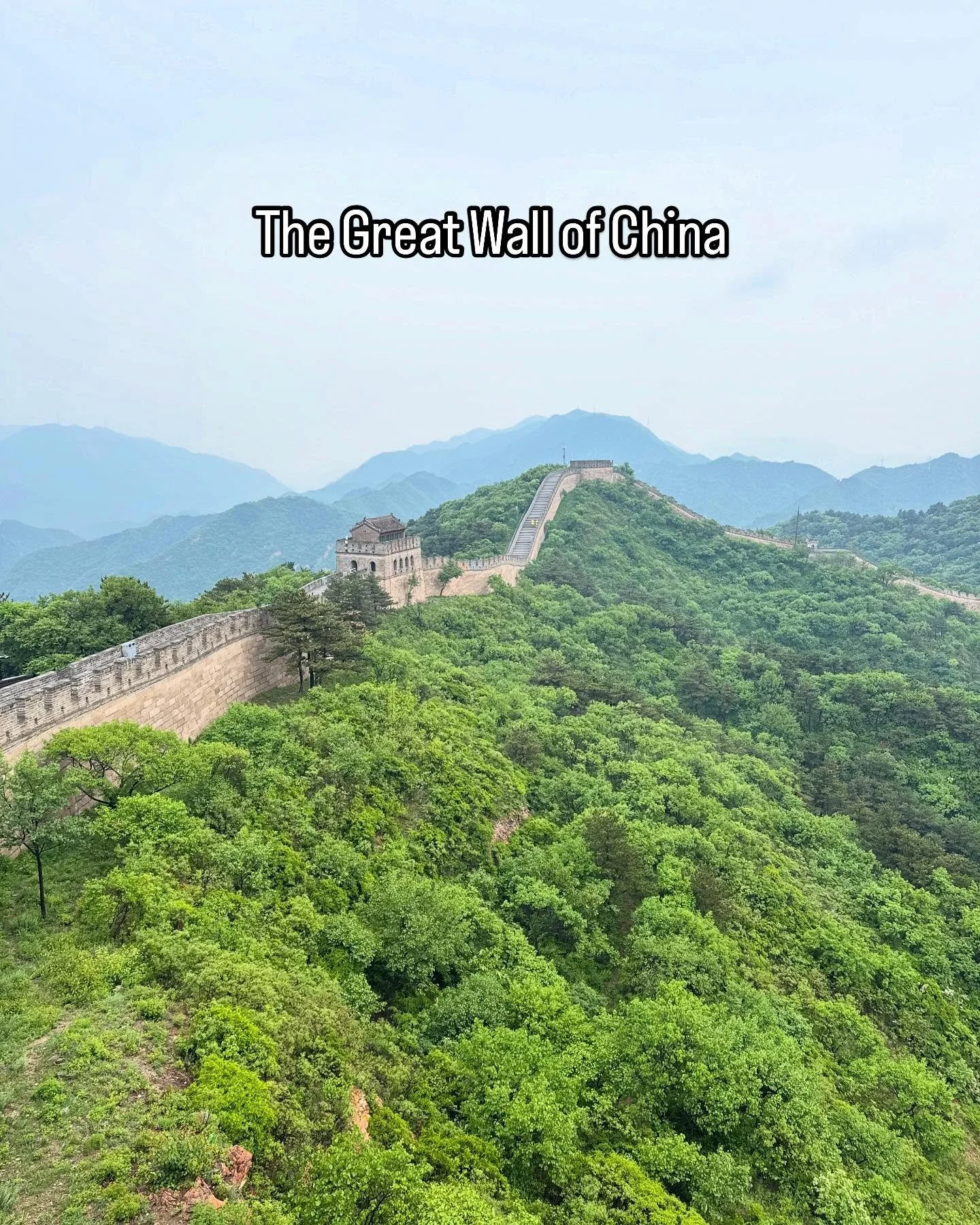 Day 6| 雨天爬八达岭长城 Climbing Bā D&aacute; Lǐng Great Wall in a Rainy Day
🌧️ Rain = No crowds + Crazy fresh air = Natural Oxygen Bar
📸 SWIPE TO SEE:
&mdash; the Great Wall winding through the clouds and mist 
&mdash; Our squad rocking pink raincoats and
