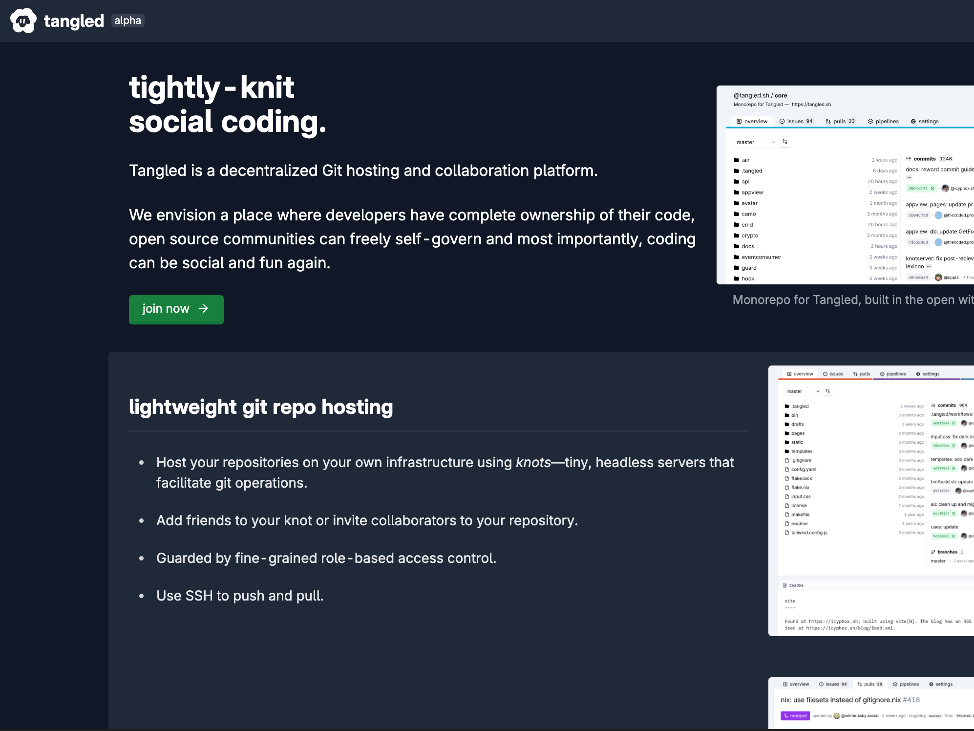 Tangled for collaborative coding