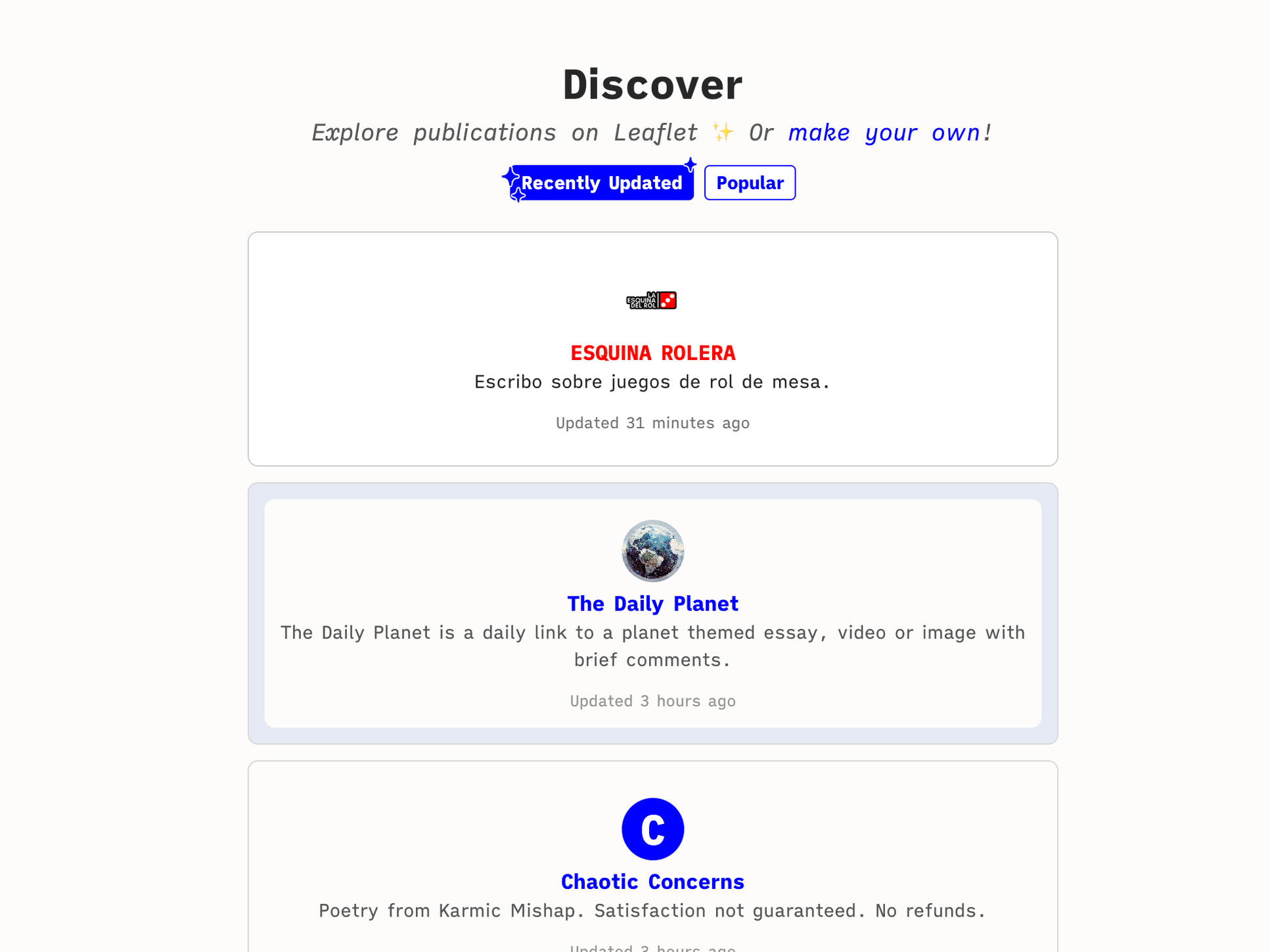 Leaflet for blogging