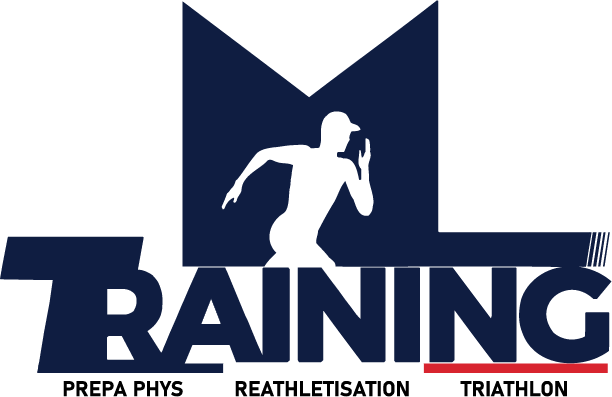 Logo avec une silhouette de coureur et le texte 'MAURIN TRAINING' avec en dessous 'PREPA PHYS REATHLISATION TRIATHLON' 'MT'