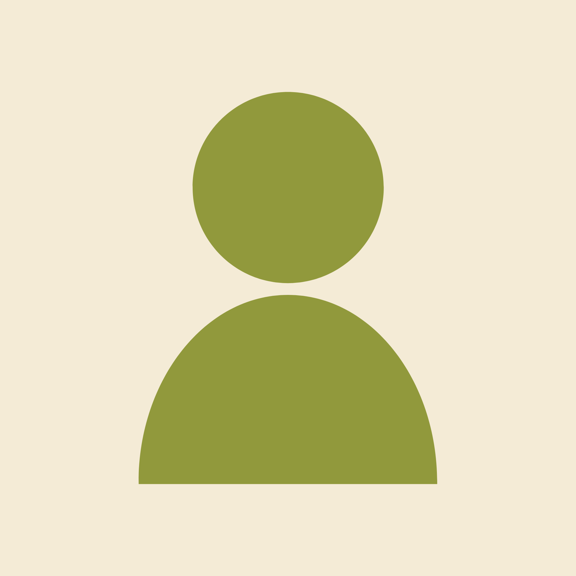 A simple digital illustration of a large green circle centered on a beige background.