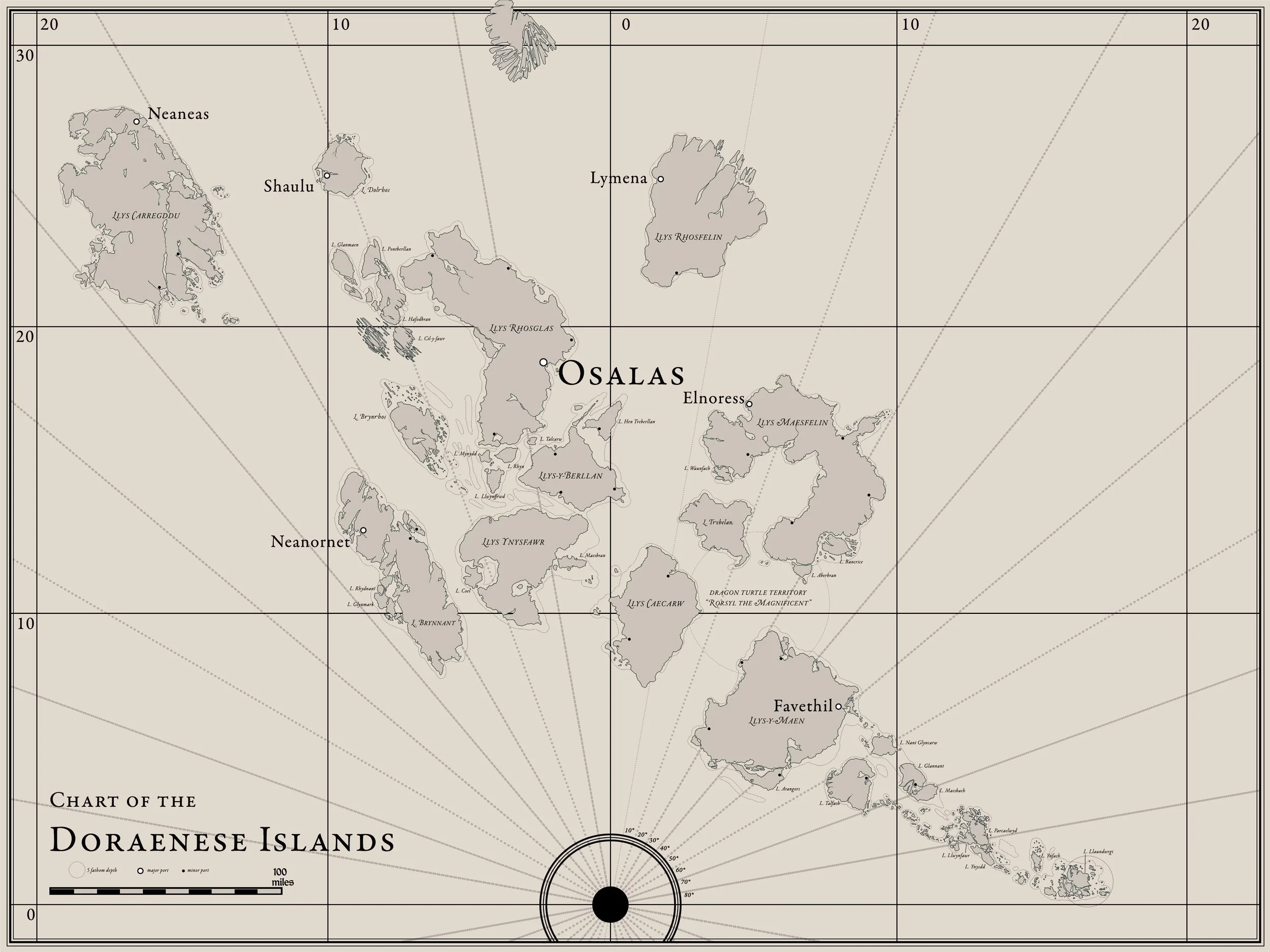 Navigational chart. Made in Illustrator.