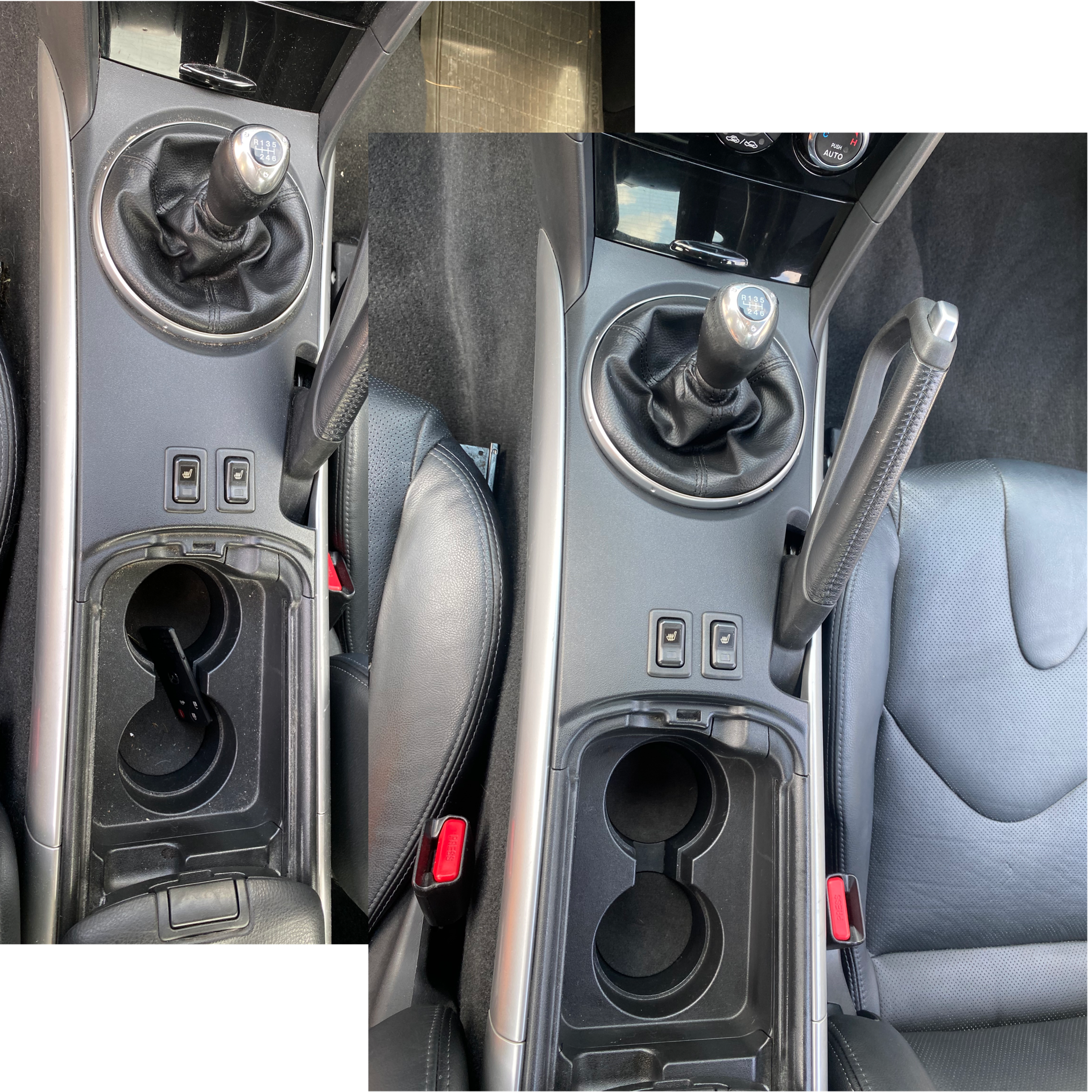 I like the funky parking brake handle. The shifter leather is worn down unfortunately