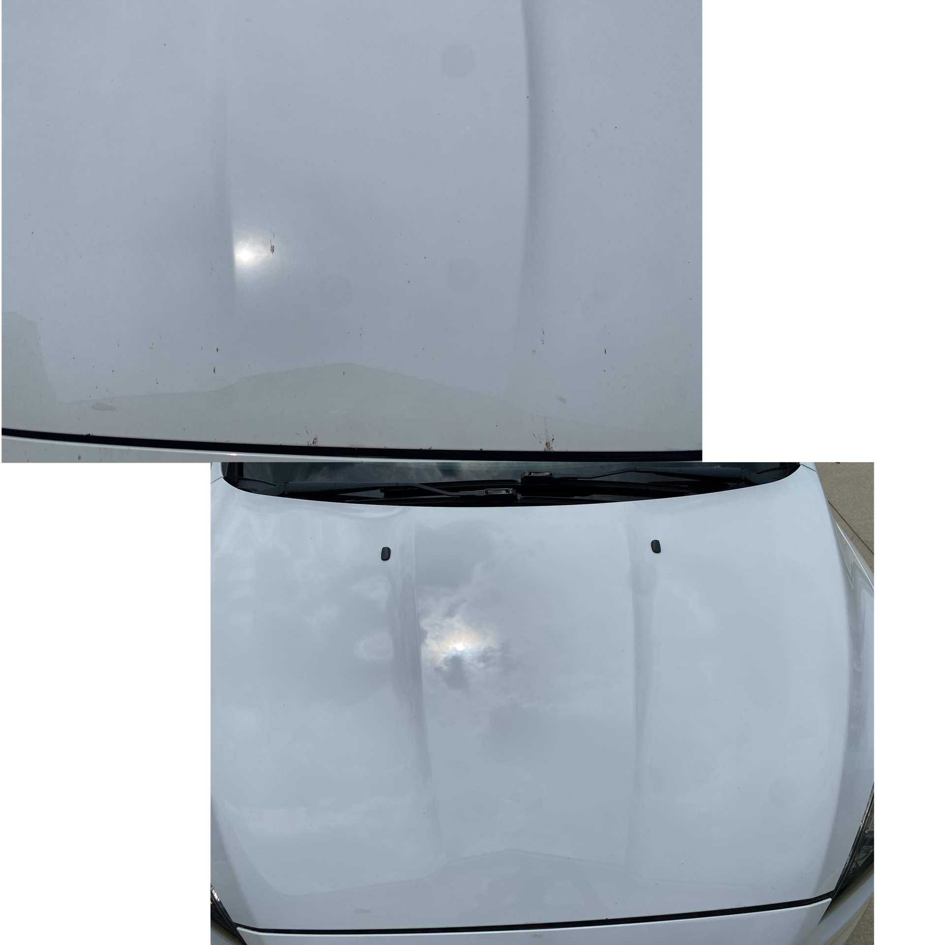 The reflection goes from cloudy to- well, partly cloudy