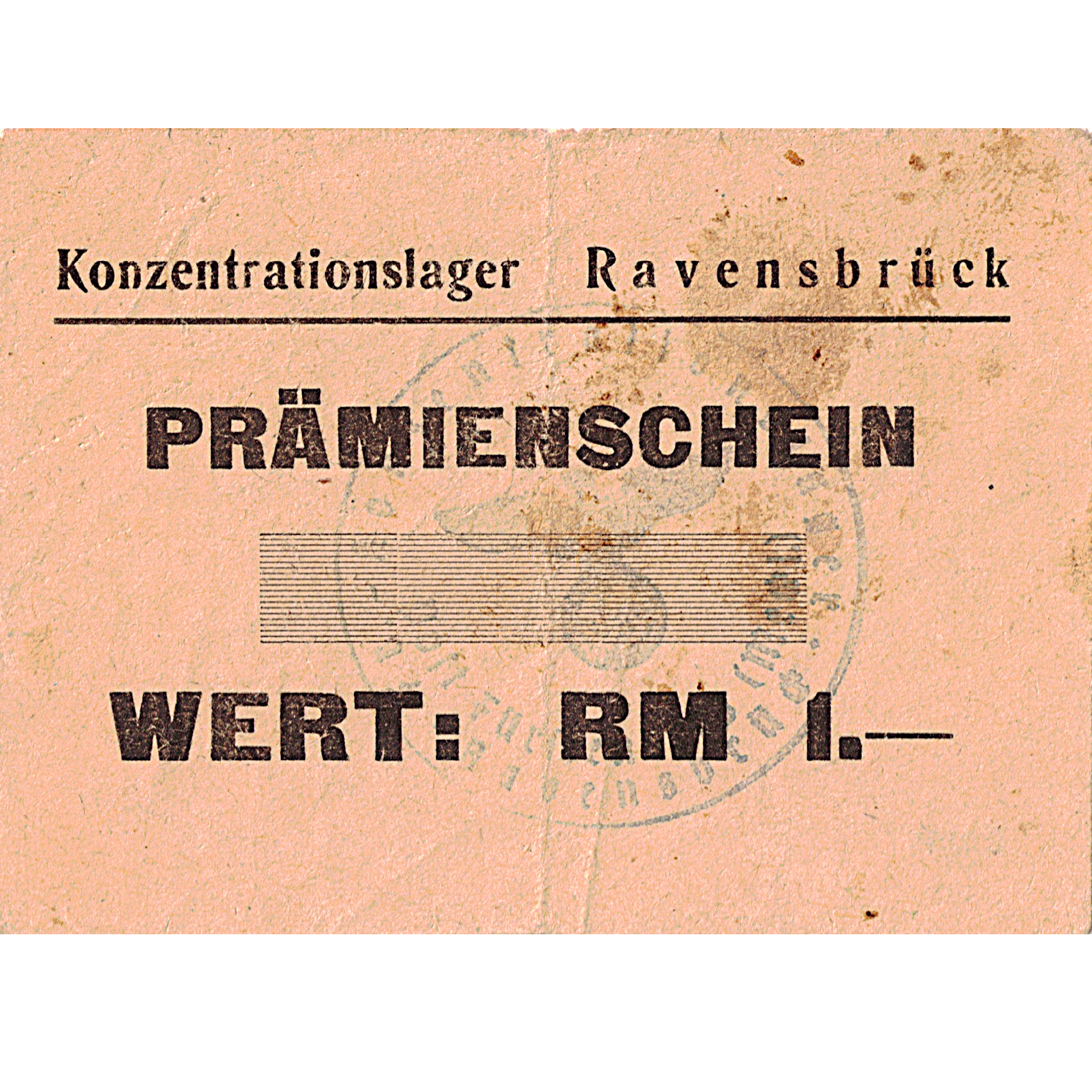 A pink paper ration coupon from Nazi Germany with black printed text in German, indicating it is for a coffee ration, with spaces for value and stamp.