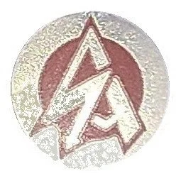 A circular logo featuring stylized overlapping letters A, M, and A inside a red background.
