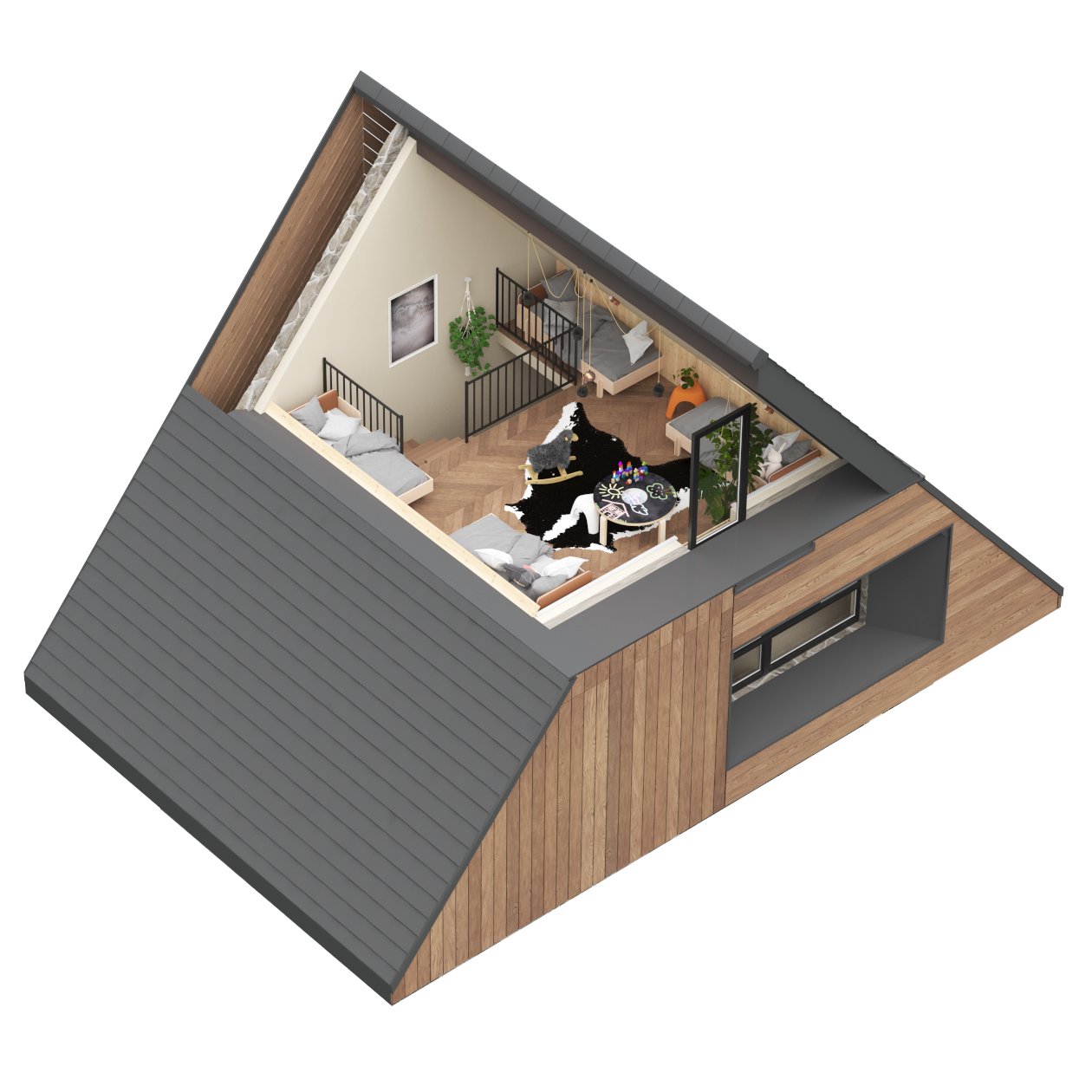 czorsztyn maniowy dom rzut 3d