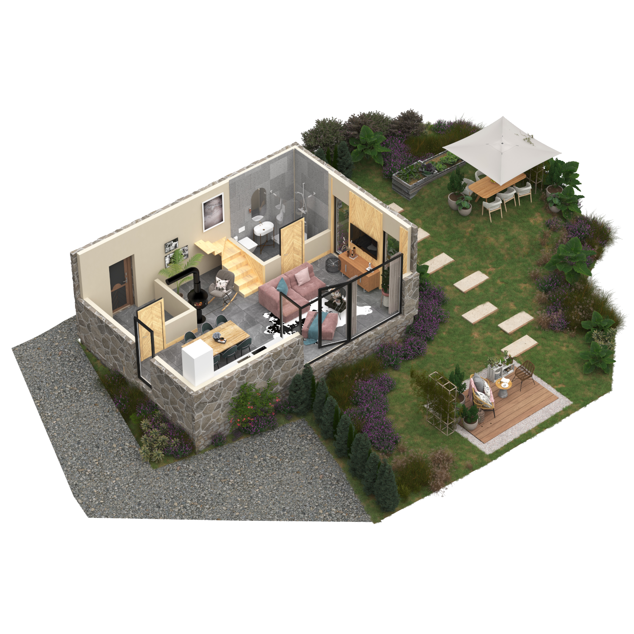 czorsztyn maniowy dom rzut 3d