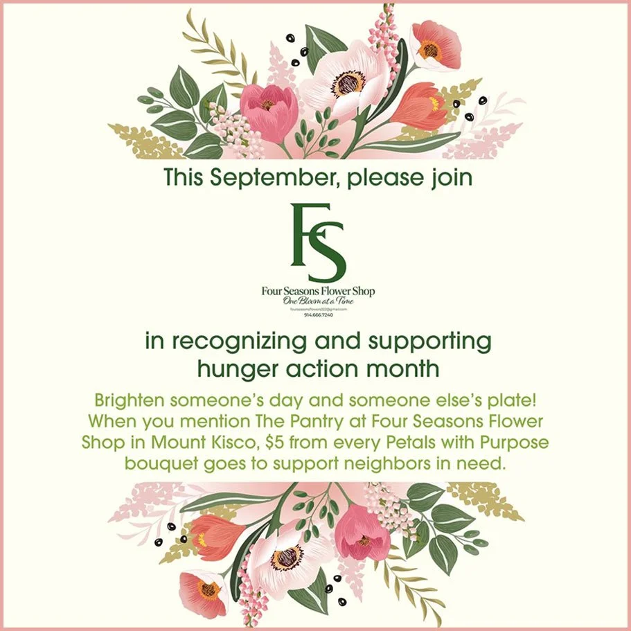 Four Season Flower Shop Hunger Action Month Graphic