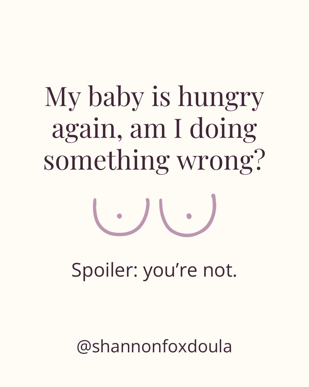 Your baby wanting to feed constantly doesn&rsquo;t mean you&rsquo;re doing it wrong. It means they&rsquo;re doing it RIGHT.

Send this to a someone who needs to hear it 💛

#doula #postnataldoula #postnatalsupport #breastfeeding #clusterfeeding #newb
