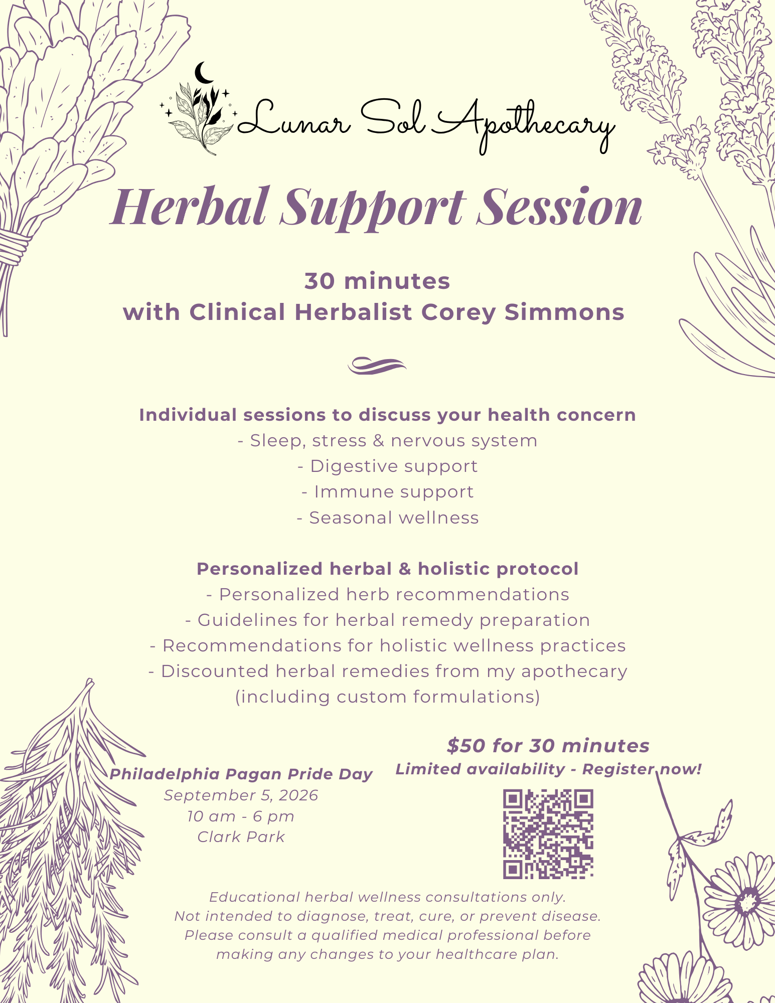 Herbal Support Session - Philly Pagan Pride Day