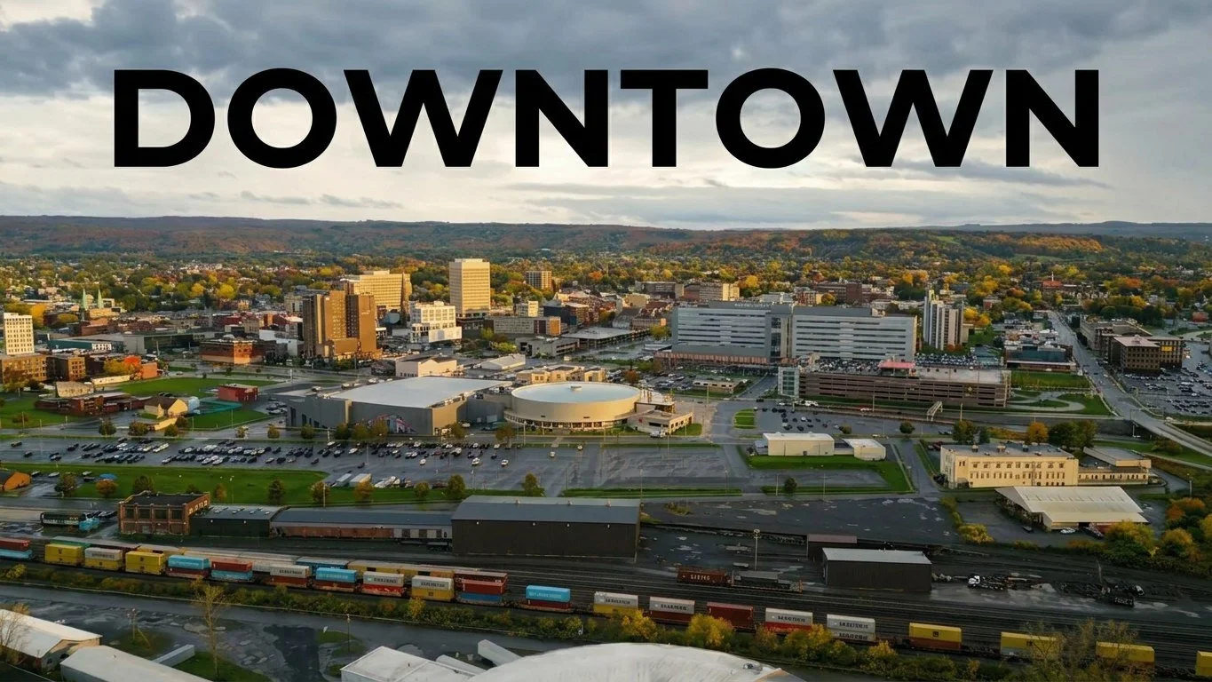 Aerial view of downtown Utica, New York