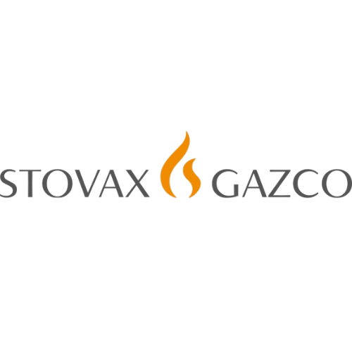 Logo of Stovax Gazco with a stylized orange flame between the words 'Stovax' and 'Gazco'.