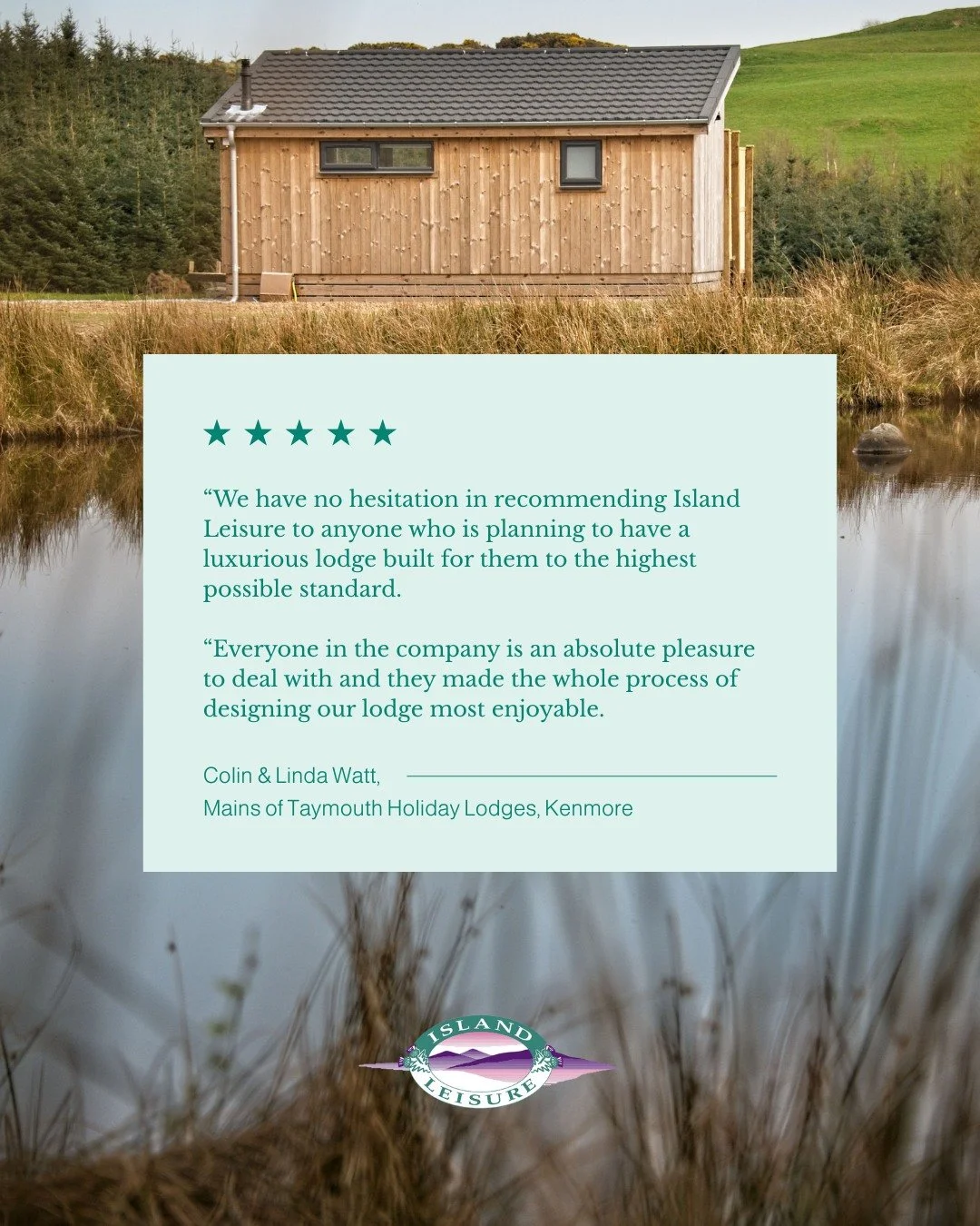 There&rsquo;s no better compliment than a customer recommendation ⭐ Thank you to Colin &amp; Linda for sharing their experience 🤝 We&rsquo;re proud to deliver lodges built to the highest standard.