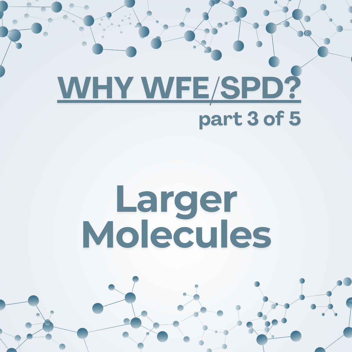 Why WFE/SPD? Part 3 of 5&nbsp; Larger Molecules