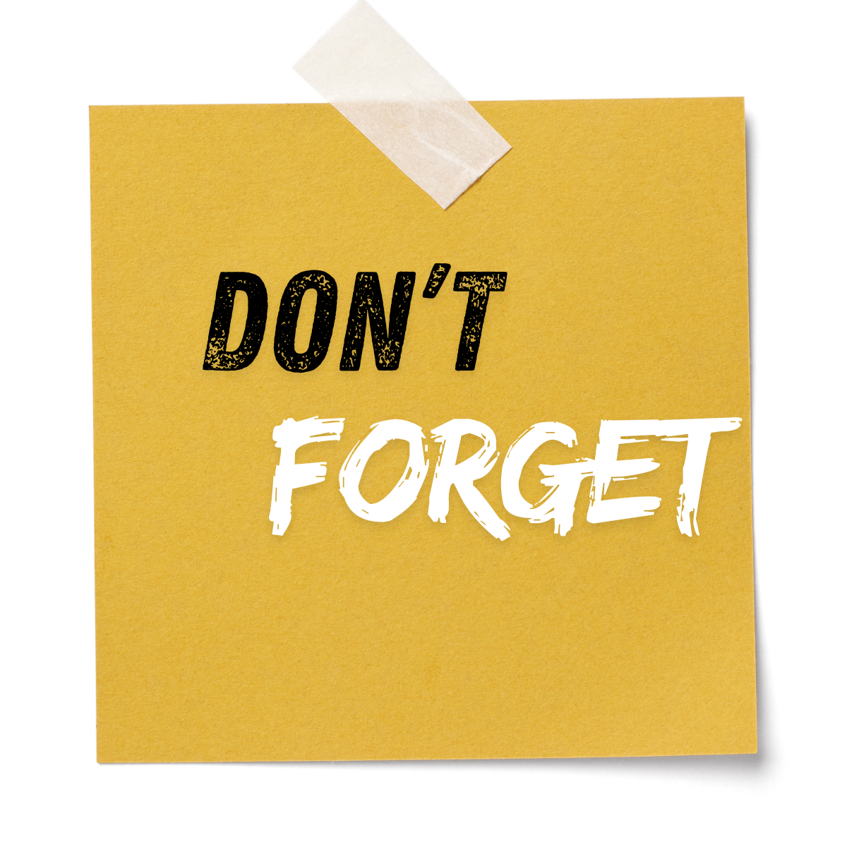 yellow background, don't forget