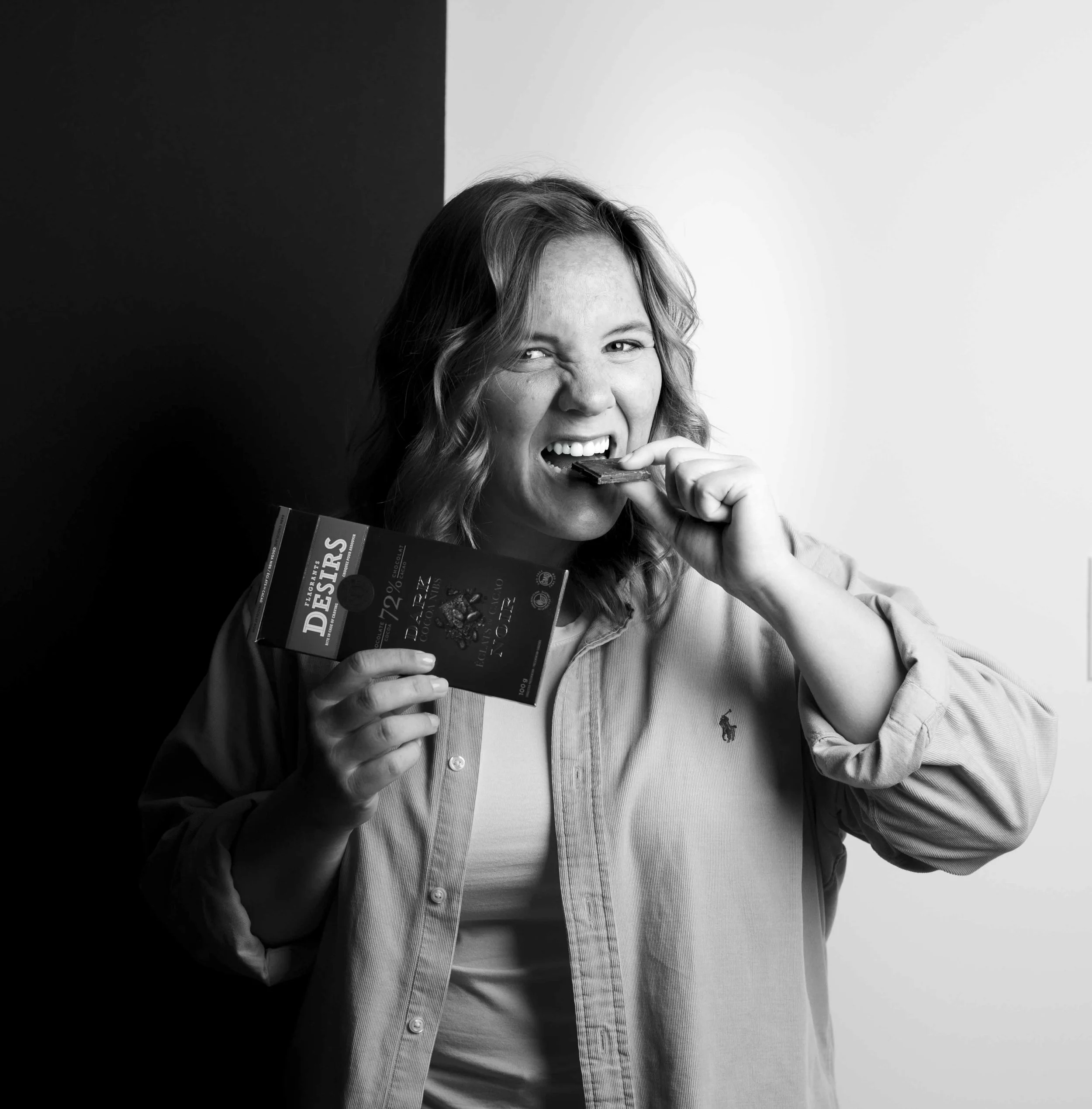 toronto female leader eating chocolate