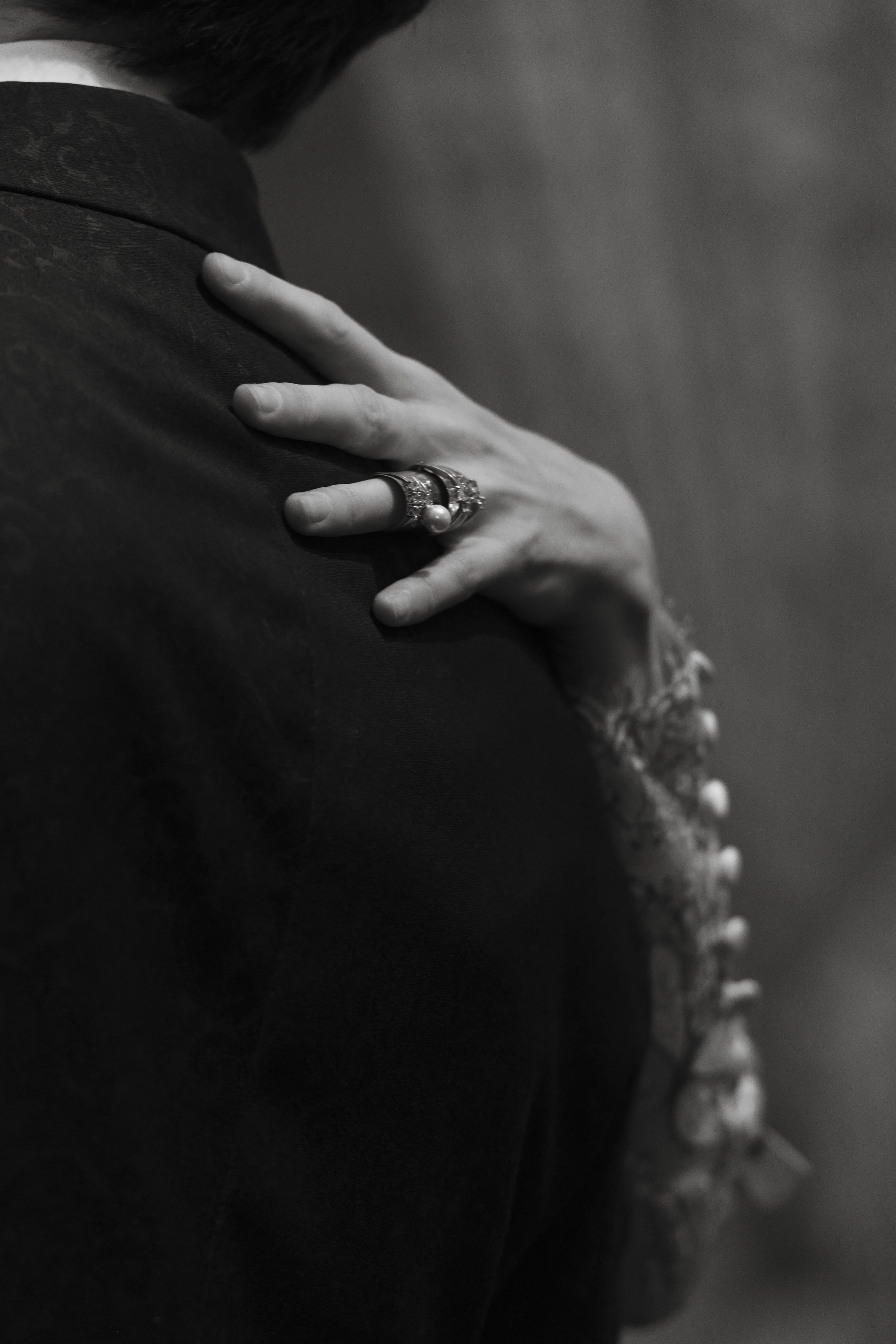 bride and with a fancy ring